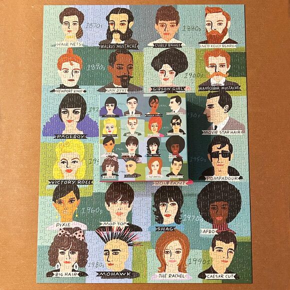 History of Hairdos 1870-1990 Galison Puzzle 1000 Pageboy-Pompadour-Mop Top-Shag - Picture 3 of 7